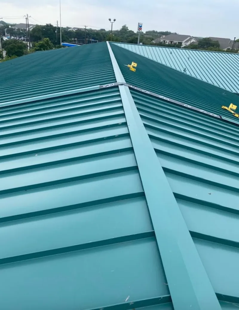 Green commercial metal roof ridge and valley for Metal Roof Repair in Orinda